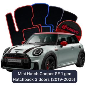 Velurové autokoberce OMEVO pro Mini Hatch Cooper SE 3 gen Hatchback 3 dveře (2019-2025)
