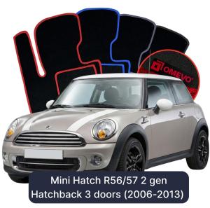 Velurové autokoberce OMEVO pro Mini Hatch R56/57 2 gen Hatchback 3 dveře (2006-2013)