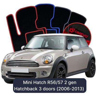 Velurové autokoberce OMEVO pro Mini Hatch R56/57 2 gen Hatchback 3 dveře (2006-2013)