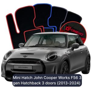 Velurové autokoberce OMEVO pro Mini Hatch John Cooper Works F56 Hatchback 3 dveře (2013-2024)
