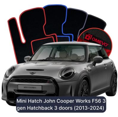 Velurové autokoberce OMEVO pro Mini Hatch John Cooper Works F56 Hatchback 3 dveře (2013-2024)