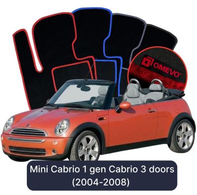 Velurové autokoberce OMEVO pro Mini Cabrio  1 gen Cabrio 3 dveře (2004-2008)