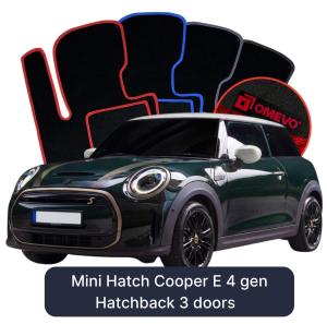 Velurové autokoberce OMEVO pro Mini Hatch Cooper E 4 gen Hatchback 3-dveřový (2023-2025)