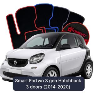 Velurové autokoberce OMEVO pro Smart Fortwo 3 gen Hatchback 3 dveře (2014-2020)