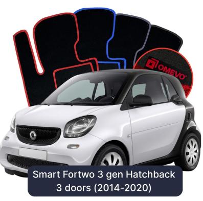 Velurové autokoberce OMEVO pro Smart Fortwo 3 gen Hatchback 3 dveře (2014-2020)