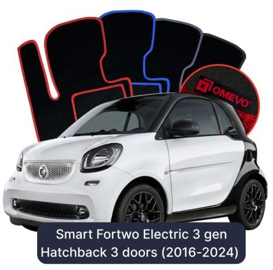Velurové autokoberce OMEVO pro Smart Fortwo Elektrický 3 gen Hatchback 3 dveře (2016-2024)
