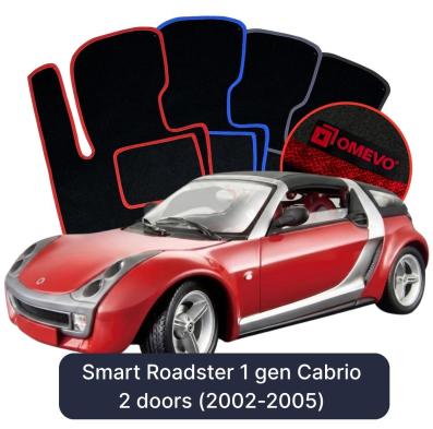 Velurové autokoberce OMEVO pro Smart Roadster 1 gen Cabrio 5 dveří (2002-2005)