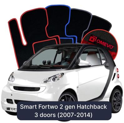 Velurové autokoberce OMEVO pro Smart Fortwo 2 gen Hatchback 3 dveře (2007-2014)