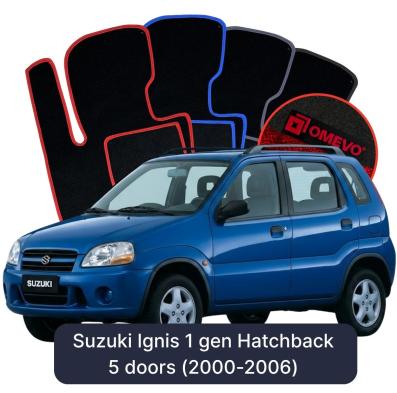 Velurové autokoberce OMEVO pro Suzuki Ignis 1 gen Hatchback 5 dveří (2000-2006)