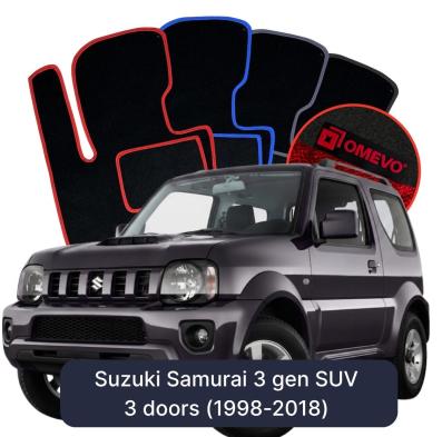 Velurové autokoberce OMEVO pro Suzuki Samurai 3 gen SUV 2 dveře (1998-2018)