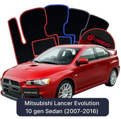 Velurové autokoberce OMEVO pro Mitsubishi Lancer Evolution 10 gen Sedan (2007-2016)