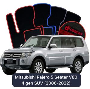 Velurové autokoberce OMEVO pro Mitsubishi Pajero 5 místný V80 4 gen SUV (2006-2022)