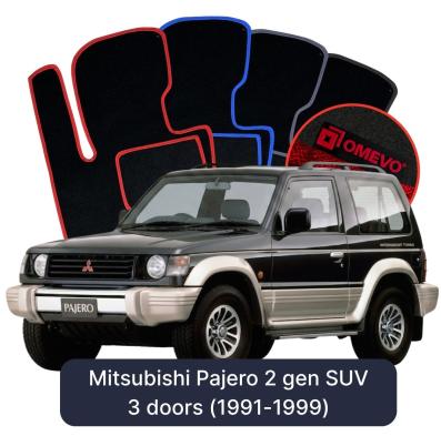 Velurové autokoberce OMEVO pro Mitsubishi Pajero 2 gen SUV 3 dveře (1991-1999)