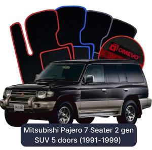 Velurové autokoberce OMEVO pro Mitsubishi Pajero 7 místný 2 gen SUV 5 dveří (1991-1999)