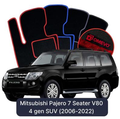Velurové autokoberce OMEVO pro Mitsubishi Pajero 7 místný V80 4 gen SUV (2006-2022)