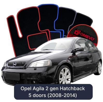 Velurové autokoberce OMEVO pro Opel Astra G 2 gen Hatchback 3 dveře (1998-2009)