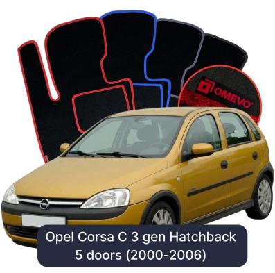 Velurové autokoberce OMEVO pro Opel Corsa C 3 gen Hatchback 5 dveří (2000-2006)
