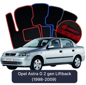 Velurové autokoberce OMEVO pro Opel Astra G 2 gen Liftback (1998-2009)