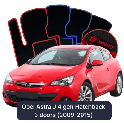 Velurové autokoberce OMEVO pro Opel Astra J 4 gen Hatchback 3 dveře (2009-2015)