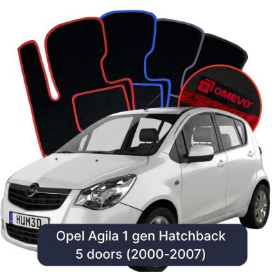 Velurové autokoberce OMEVO pro Opel Agila 1 gen Hatchback 5 dveří (2000-2007)