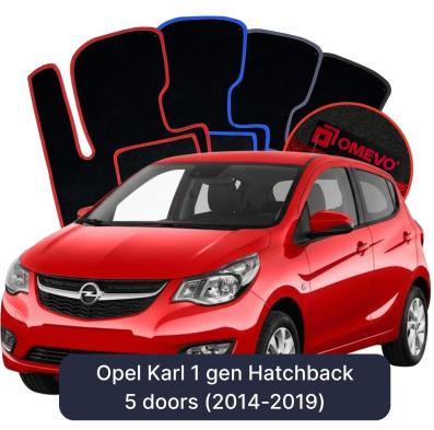 Velurové autokoberce OMEVO pro Opel Karl 1 gen Hatchback 5 dveří (2014–2019)