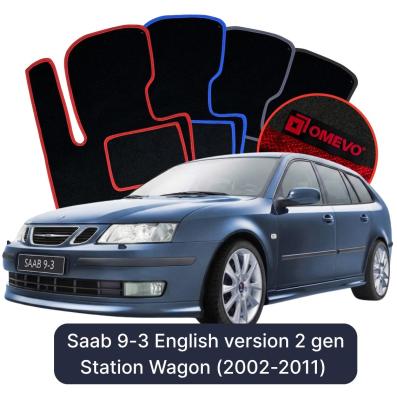 Velurové autokoberce OMEVO pro Saab 9-3 2 gen Kombi Verze pro UK (2002-2015)