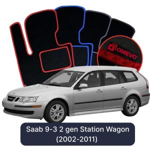 Velurové autokoberce OMEVO pro Saab 44994 2 gen Kombi (2002-2015)