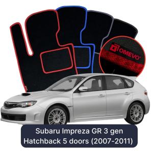 Velurové autokoberce OMEVO pro Subaru Impreza GR 3 gen Hatchback 5 dveří (2007-2011)