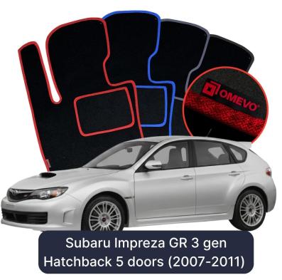Velurové autokoberce OMEVO pro Subaru Impreza GR 3 gen Hatchback 5 dveří (2007-2011)