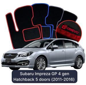 Velurové autokoberce OMEVO pro Subaru Impreza GP 4 gen Hatchback 5 dveří (2011-2018)