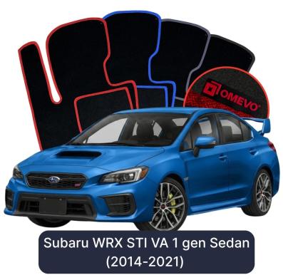 Velurové autokoberce OMEVO pro Subaru WRX STI VA 1 gen Sedan (2014-2021)