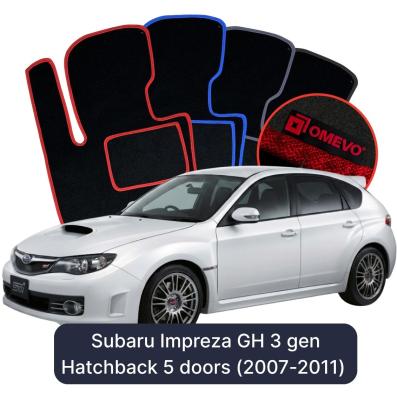 Velurové autokoberce OMEVO pro Subaru Impreza GH 3 gen Hatchback 5 dveří (2007-2011)