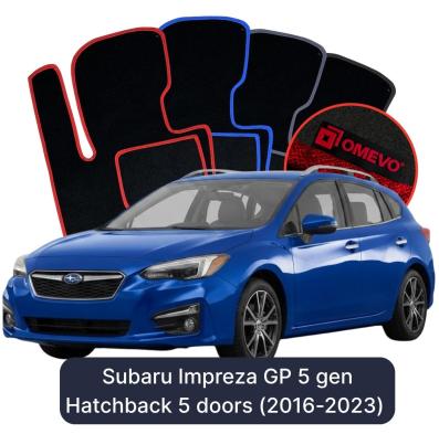 Velurové autokoberce OMEVO pro Subaru Impreza GP 5 gen Hatchback 5 dveří (2016-2023)
