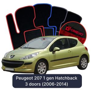 Velurové autokoberce OMEVO pro Peugeot 207 1 gen hatchback 3-dveřový (2006-2014)
