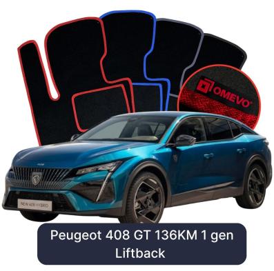 Velurové autokoberce OMEVO pro Peugeot 408 GT 136KM 1 gen Liftback (2022-2025)