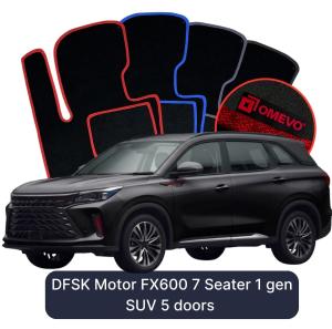 Velurové autokoberce OMEVO pro DFSK Motor FX600 7-místný 1 gen SUV 5 dveří (2024-2025)