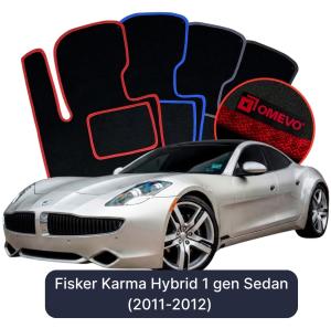 Velurové autokoberce OMEVO pro Fisker Karma Hybridní 1 gen Sedan (2011-2012)