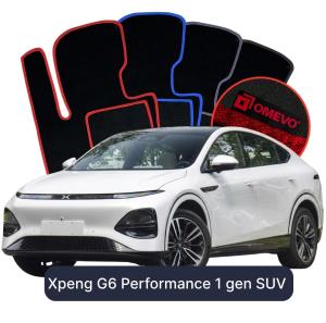 Velurové autokoberce OMEVO pro Xpeng G6 Performance 1 gen SUV (2023-2025)