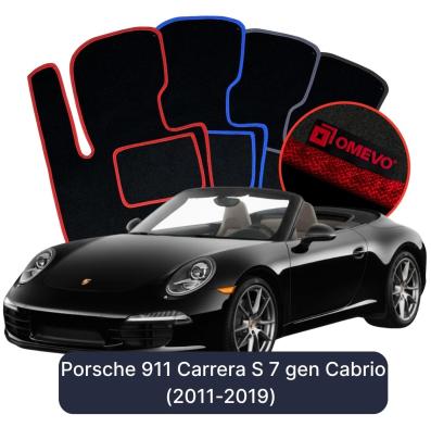 Velurové autokoberce OMEVO pro Porsche 911 Carrera S 7 gen Cabrio (2011-2019)