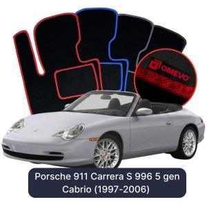 Velurové autokoberce OMEVO pro Porsche 911 Carrera S 996 5 gen Cabrio (1997-2006)