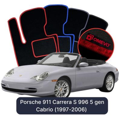 Velurové autokoberce OMEVO pro Porsche 911 Carrera S 996 5 gen Cabrio (1997-2006)