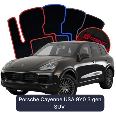Velurové autokoberce OMEVO pro Porsche Cayenne USA 9Y0 3 gen SUV (2018-2025)