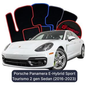 Velurové autokoberce OMEVO pro Porsche Panamera E-Hybryd Sport Tourismo 2 gen Sedan (2016-2023)