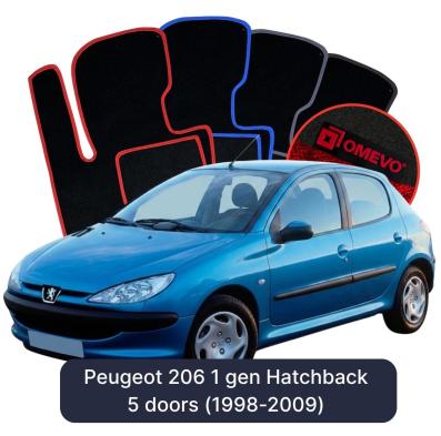 Velurové autokoberce OMEVO pro Peugeot 206 1 gen Hatchback 5 dveří (1998-2012)