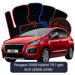 Velurové autokoberce OMEVO pro Peugeot 3008 Hybrid T8 1 gen SUV (2009-2016)