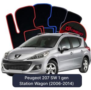 Velurové autokoberce OMEVO pro Peugeot 207 SW 1 gen Kombi (2006-2014)