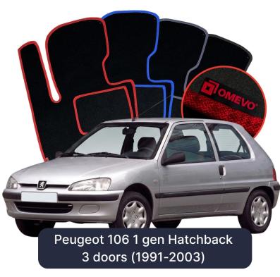 Velurové autokoberce OMEVO pro Peugeot 106 1 gen Hatchback 3 dveře (1991-2003)