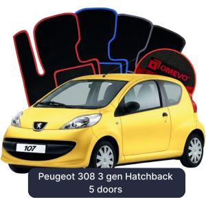 Velurové autokoberce OMEVO pro Peugeot 107 1 gen Hatchback 3 dveře (2005-2014)