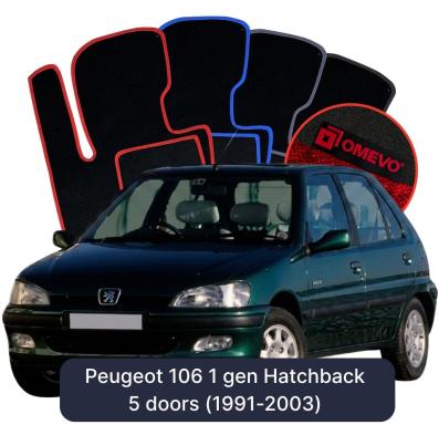 Velurové autokoberce OMEVO pro Peugeot 106 1 gen Hatchback 5 dveří (1991-2003)