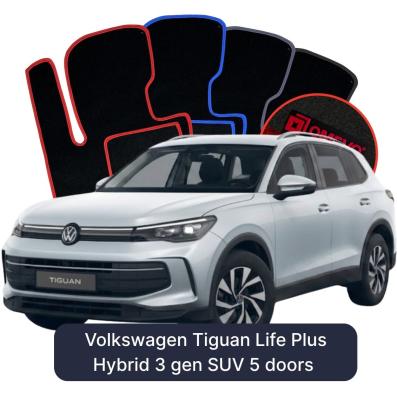 Velurové autokoberce OMEVO pro Volkswagen Tiguan Life Plus Hybridní 3 gen SUV 5 dveří (2023-2026)